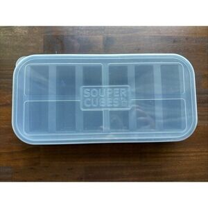 Souper Cubes Tray Silicone/Plastic w/ Lid 6-Cavity Rectangle Gray 1/2 cup